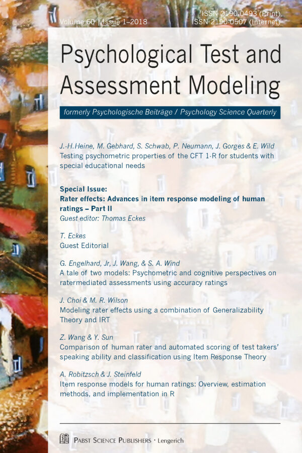 Psychological Test and Assessment Modeling 18-1