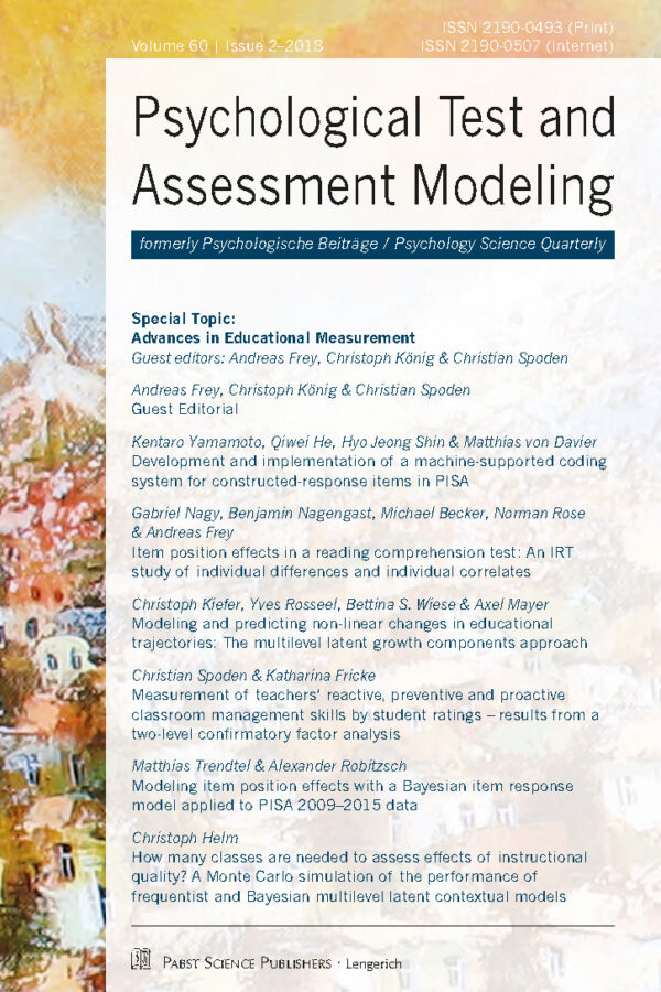 Psychological Test and Assessment Modeling 18-2