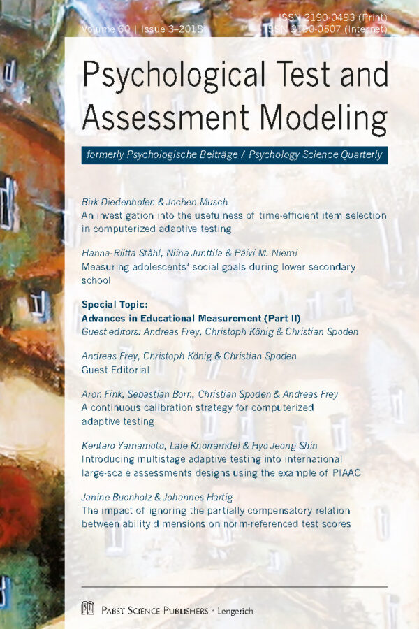 Psychological Test and Assessment Modeling 18-3