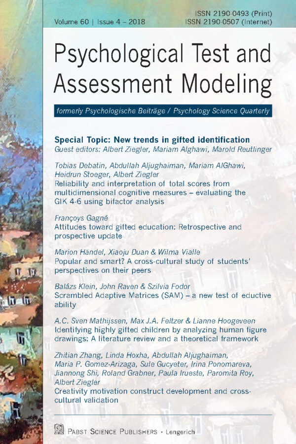 Psychological Test and Assessment Modeling 18-4