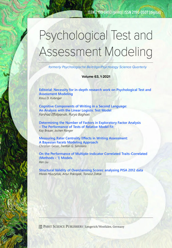 Psychological Test and Assessment Modeling 2021-1