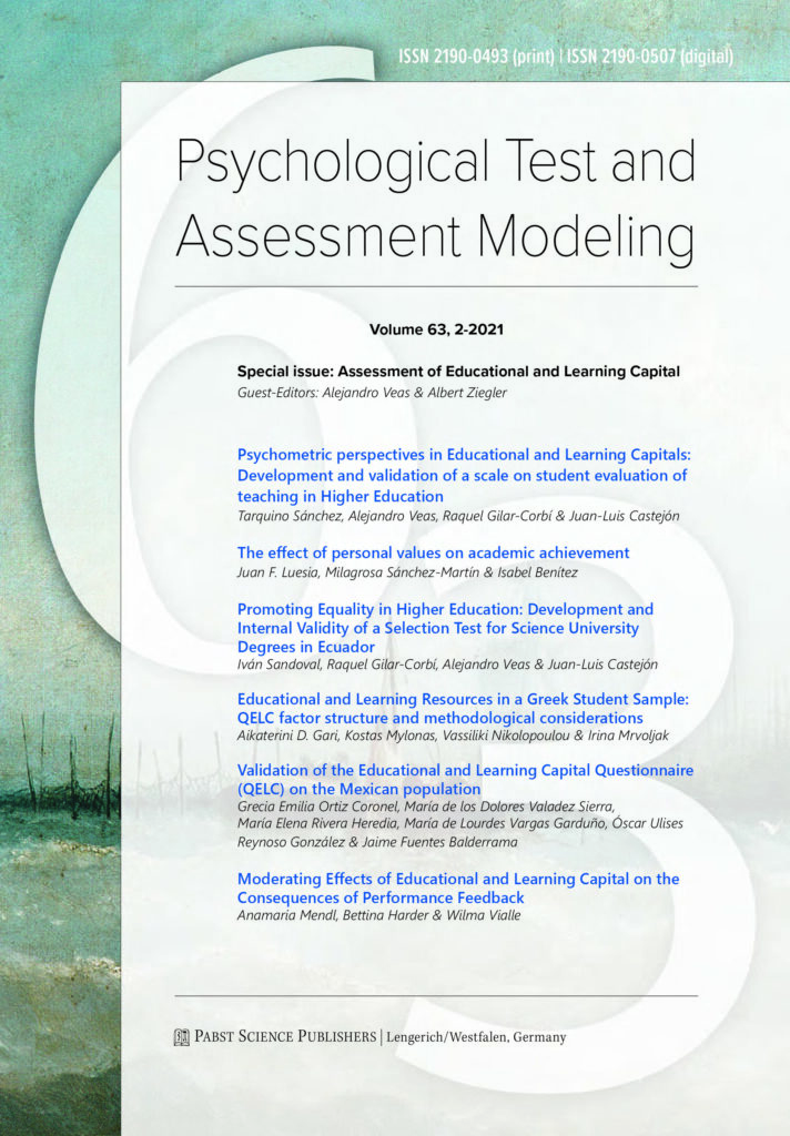 Psychological Test and Assessment Modeling 2021-2