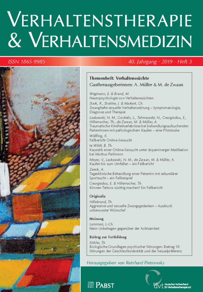 Verhaltenstherapie & Verhaltensmedizin 2019-3