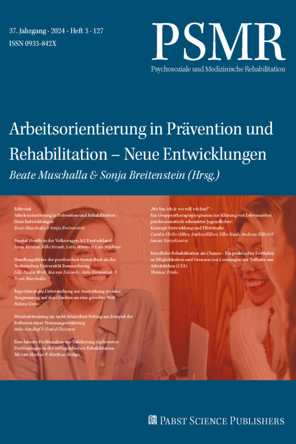 Psychosoziale und Medizinische Rehabilitation 24-3