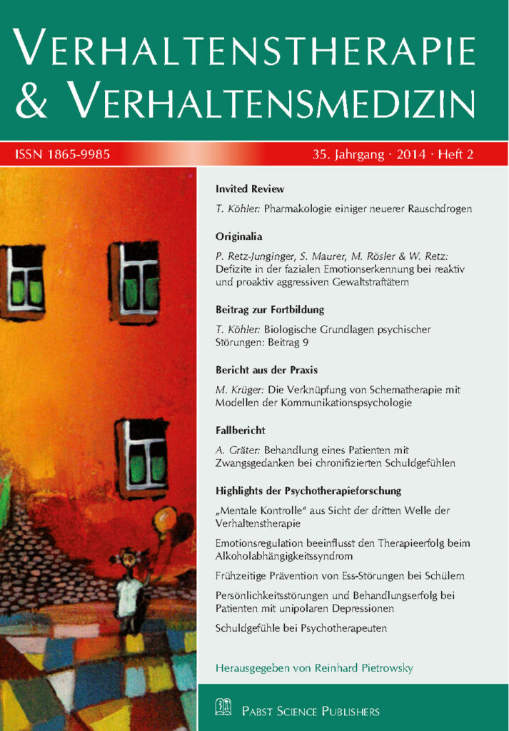 Verhaltenstherapie & Verhaltensmedizin 2014-2