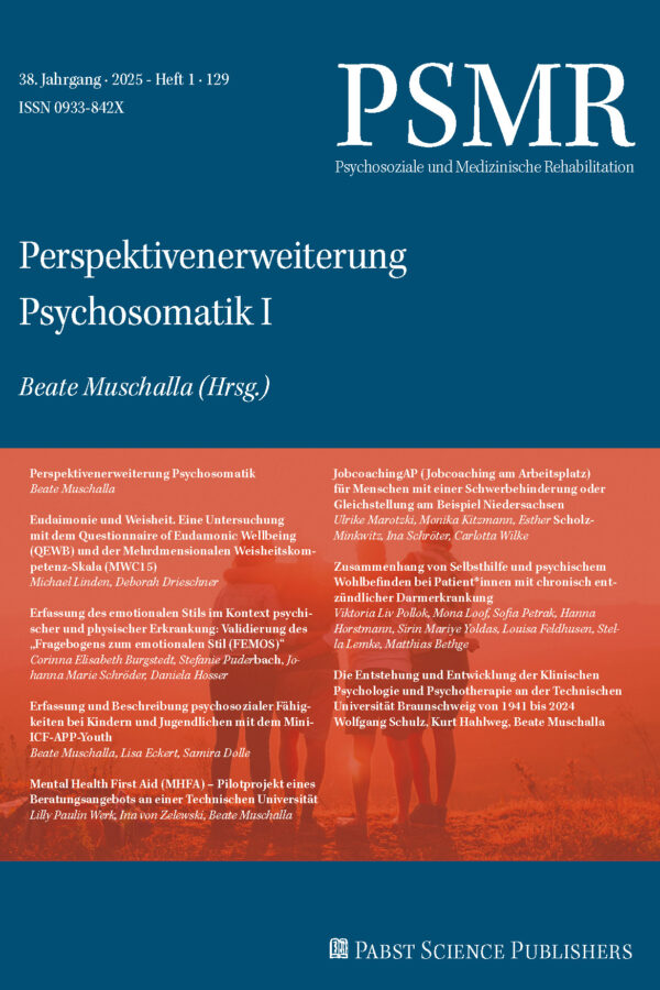 Psychosoziale und Medizinische Rehabilitation 25-1