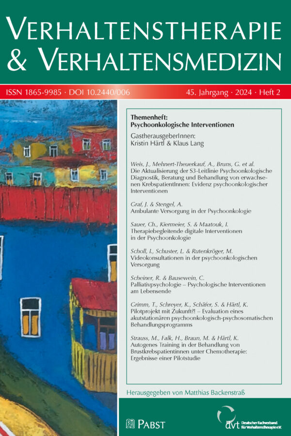 Verhaltenstherapie & Verhaltensmedizin 24-2