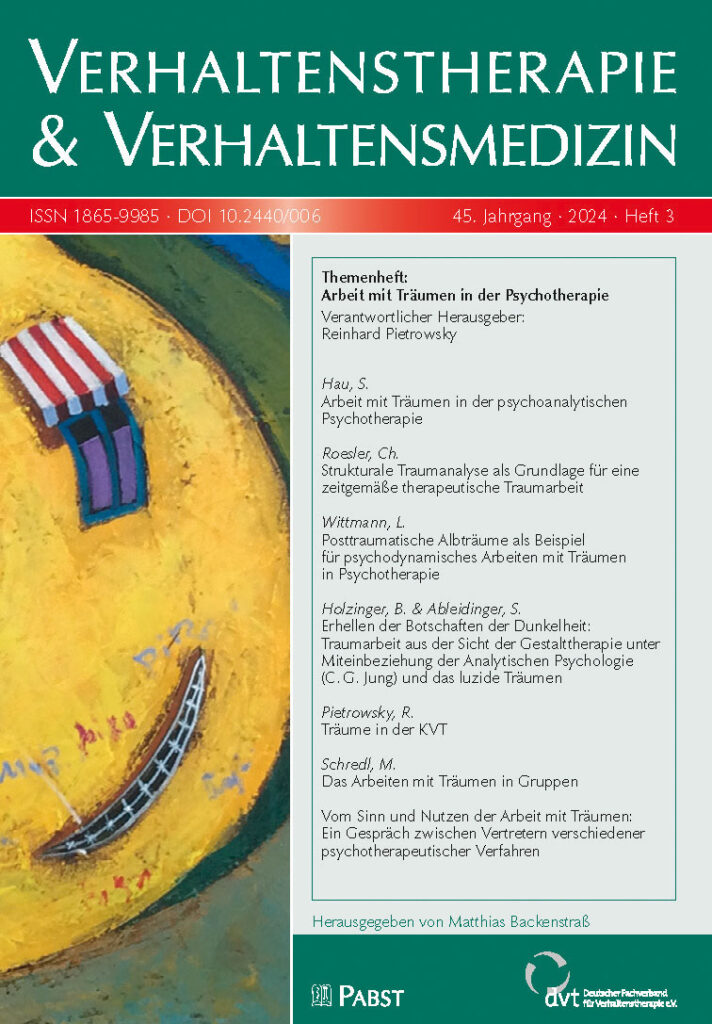 Verhaltenstherapie & Verhaltensmedizin 2024-3
